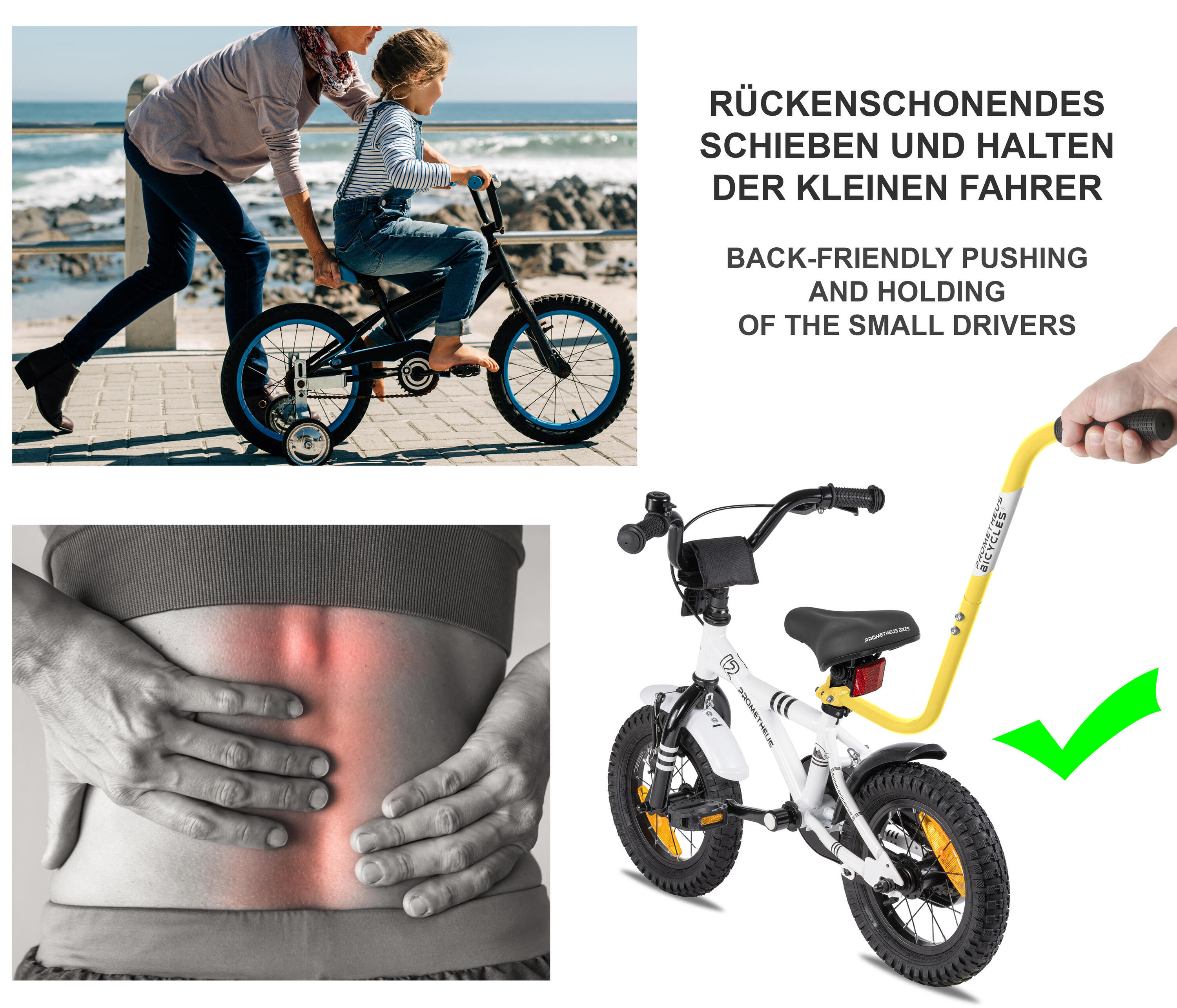 Duwstang - Duwstangsteun voor kinderfiets - Leerhulp voor de fiets fietsleerhulp 4/7