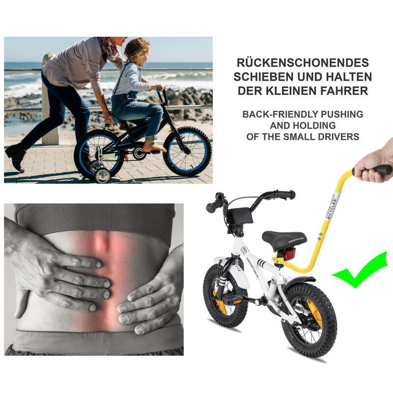 Barre de guidage vélo d'enfant - Canne Pour Draisienne - barre d’apprentissage