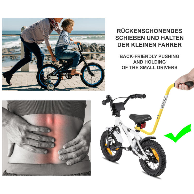 Schiebestange - Schubstange Haltestange für Kinderfahrrad - Fahrrad Lernhilfe