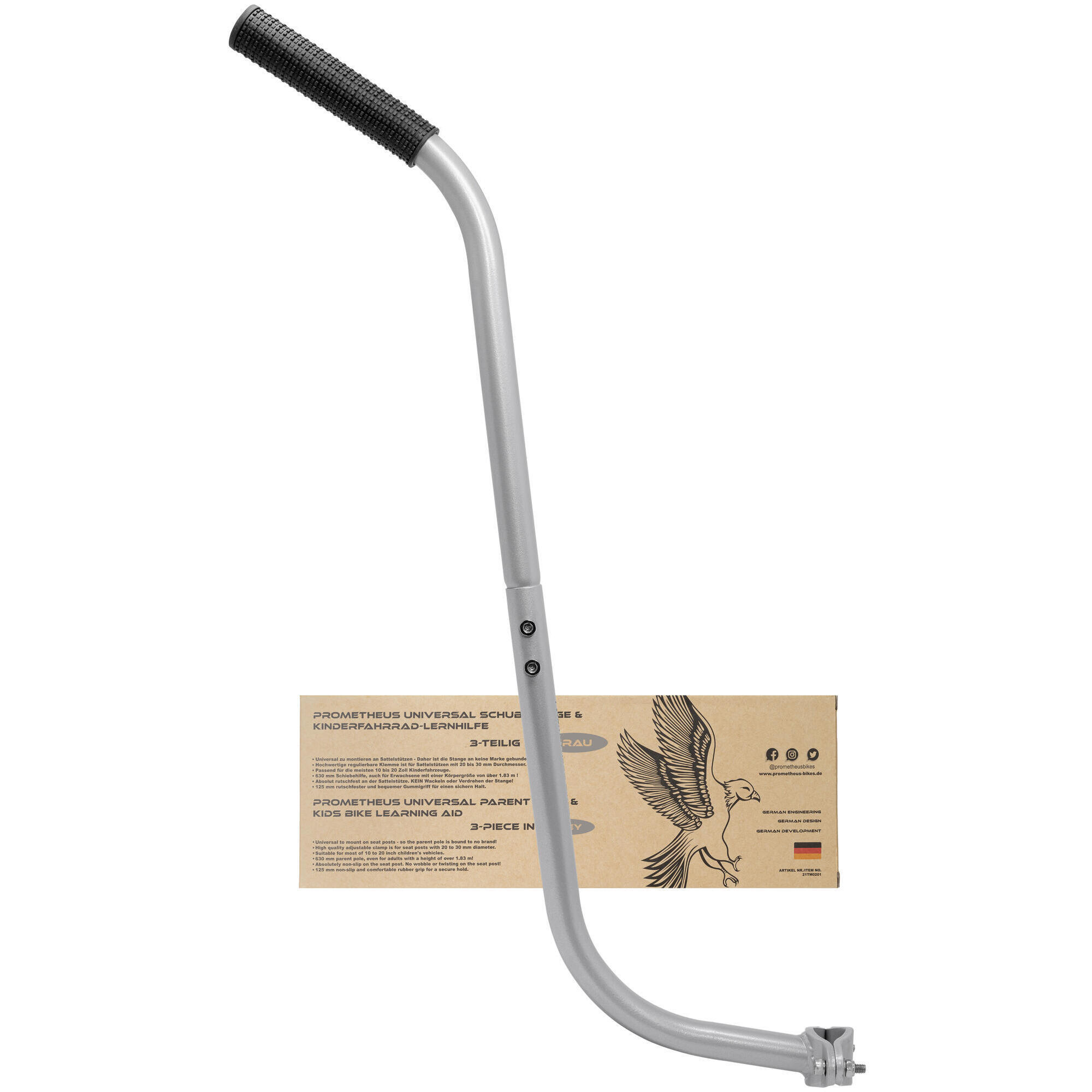 Prometheus Bicycles - Barre De Guidage Vélo D'Enfant - Canne Pour Draisienne - Barre D’apprentissage - Barre D'Apprentissage - Gris - Taille Unique - Decathlon