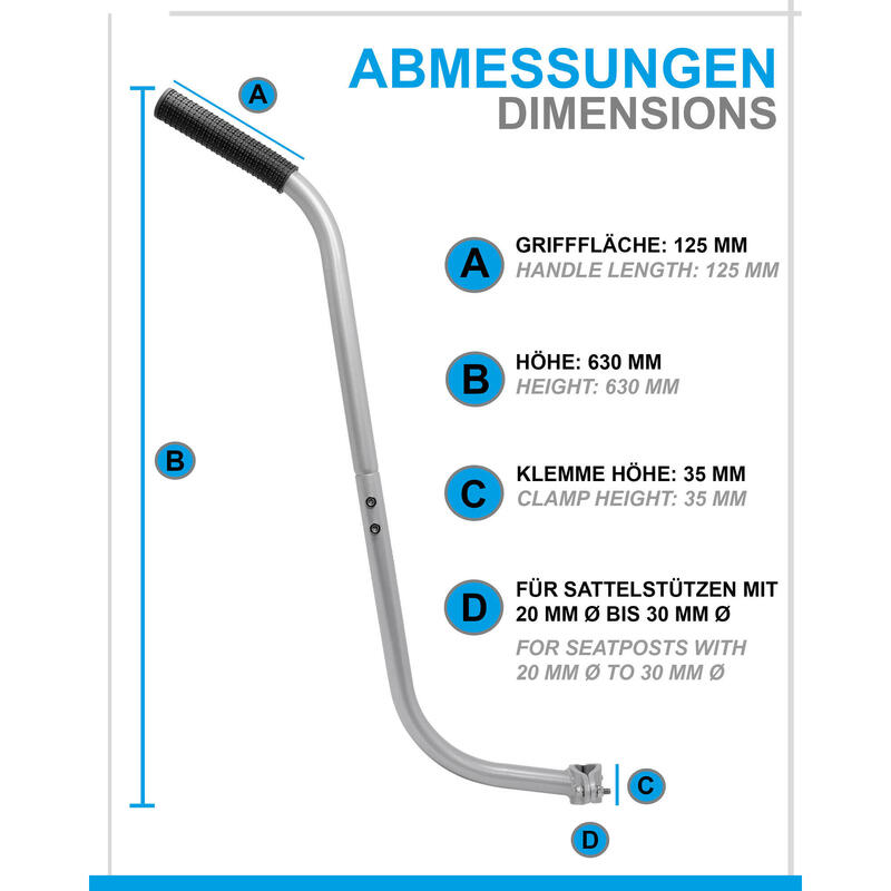 Schiebestange - Schubstange Haltestange für Kinderfahrrad - Fahrrad Lernhilfe