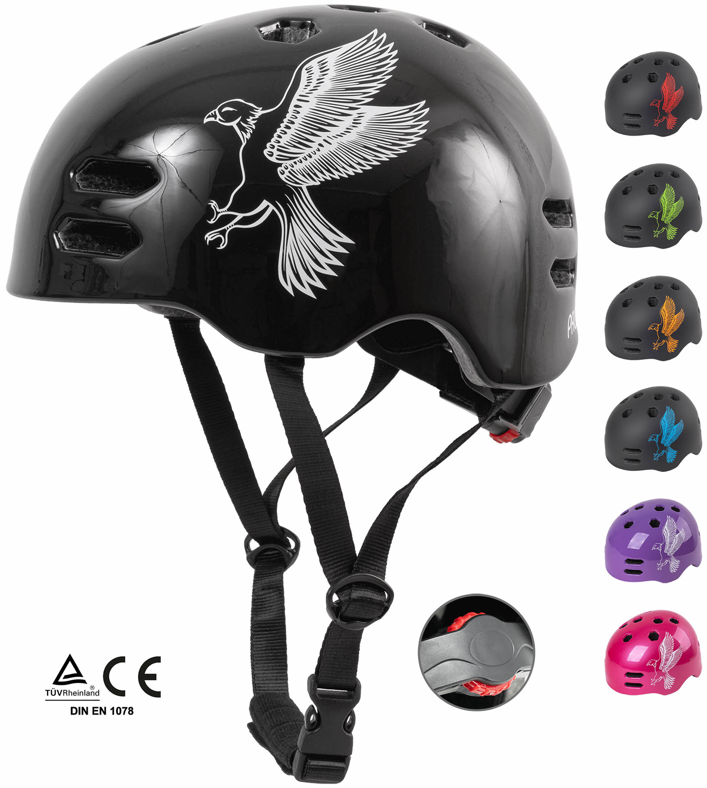 Fahrradhelm für Kinder ab 6 bis 10 Jahre Größe S 53-55 cm Helm mit Drehring 2/6
