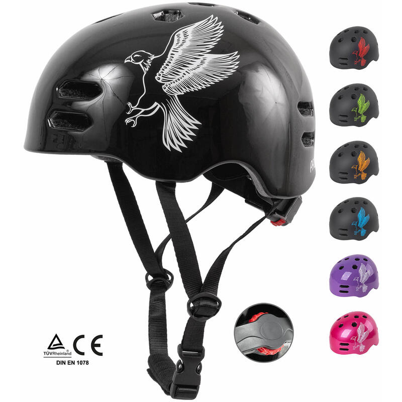 Casque de vélo pour enfants de 6 à 10 ans taille S 53-55 cm avec anneau rotatif