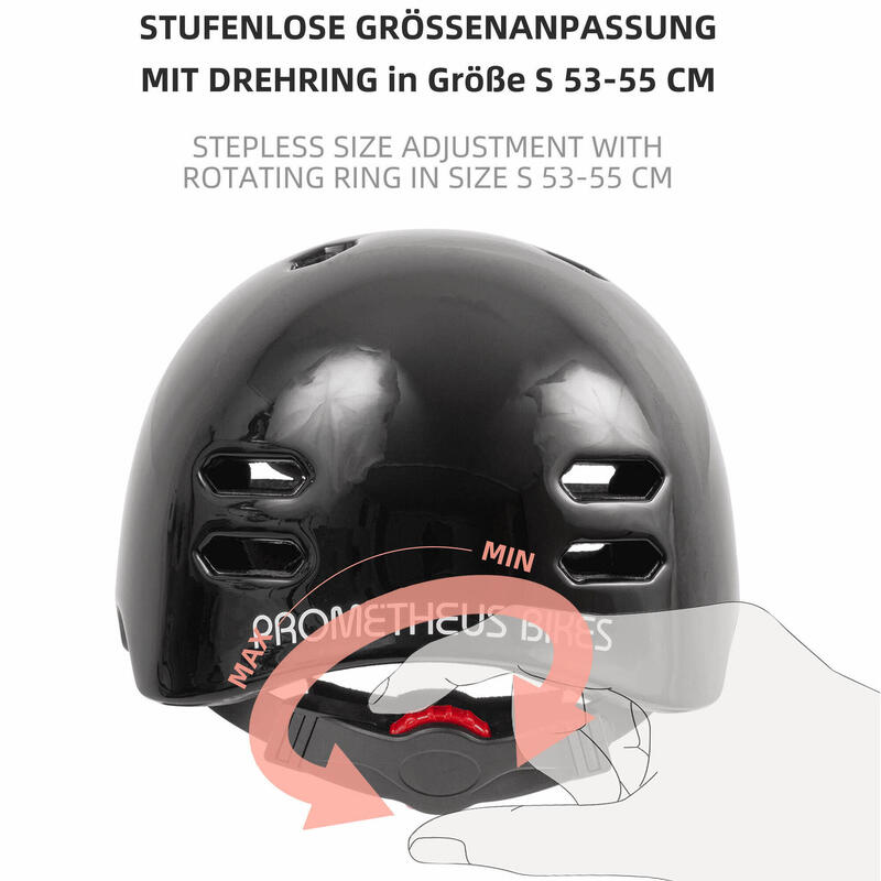 Fahrradhelm für Kinder ab 6 bis 10 Jahre Größe S 53-55 cm Helm mit Drehring