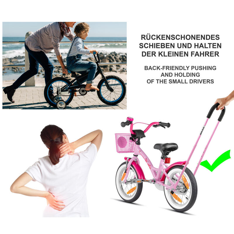 Schiebestange - Schubstange Haltestange für Kinderfahrrad - Fahrrad Lernhilfe