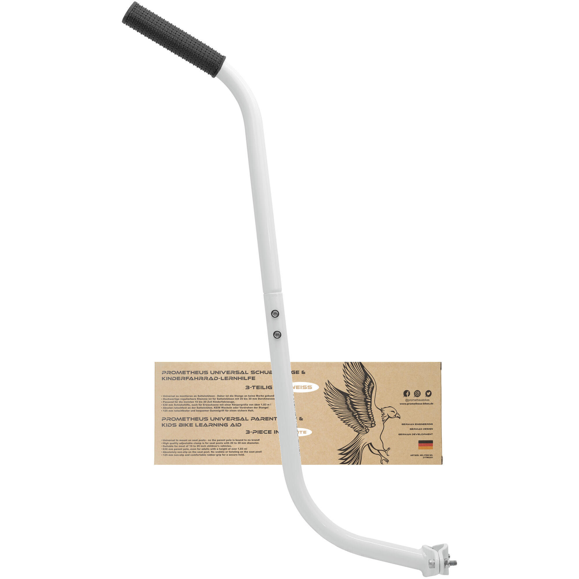 Prometheus Bicycles - Barre De Guidage Vélo D'Enfant - Canne Pour Draisienne - Barre D’apprentissage - Barre D'Apprentissage - Blanc - Taille Unique - Decathlon