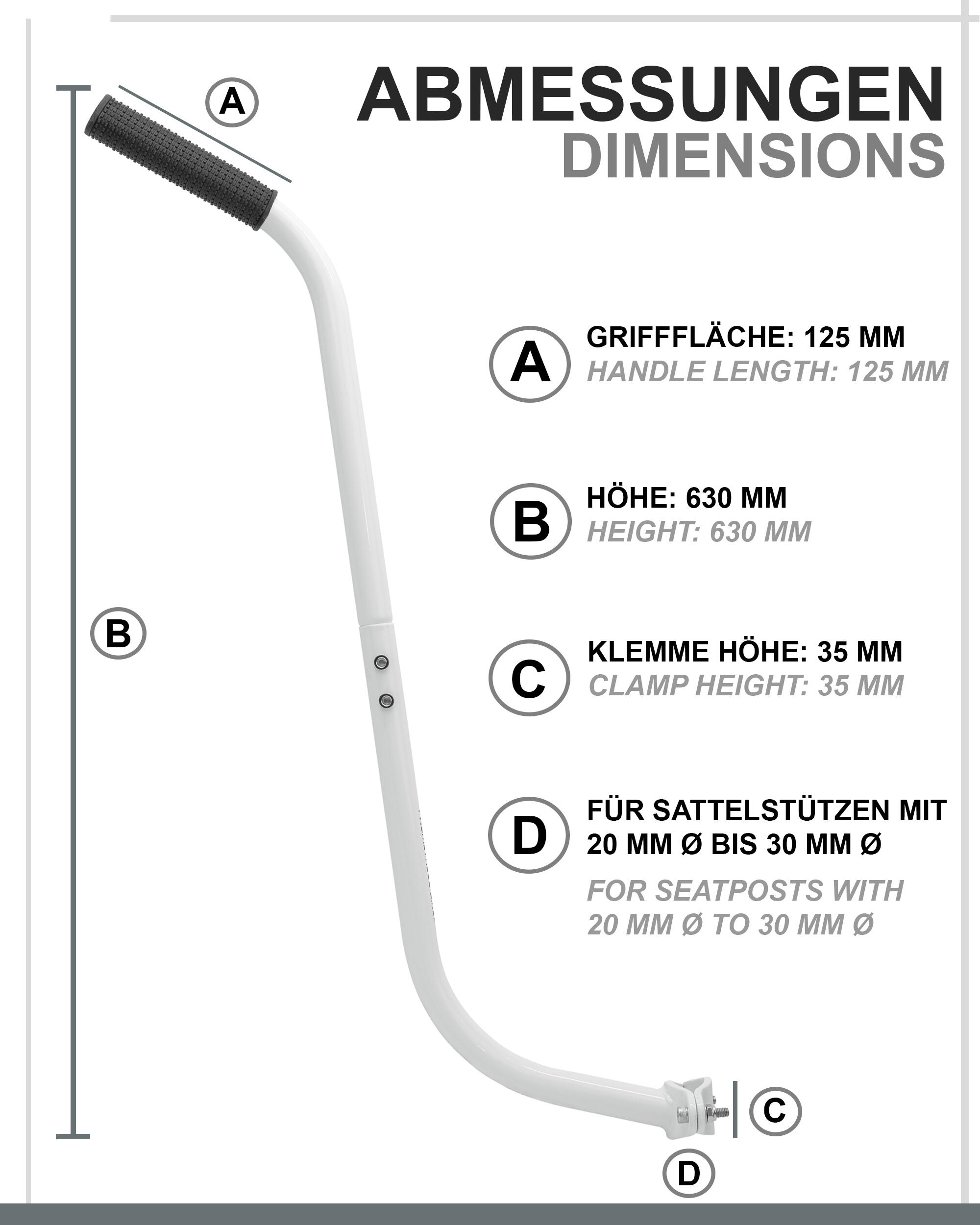 Schiebestange - Schubstange Haltestange für Kinderfahrrad - Fahrrad Lernhilfe 2/7