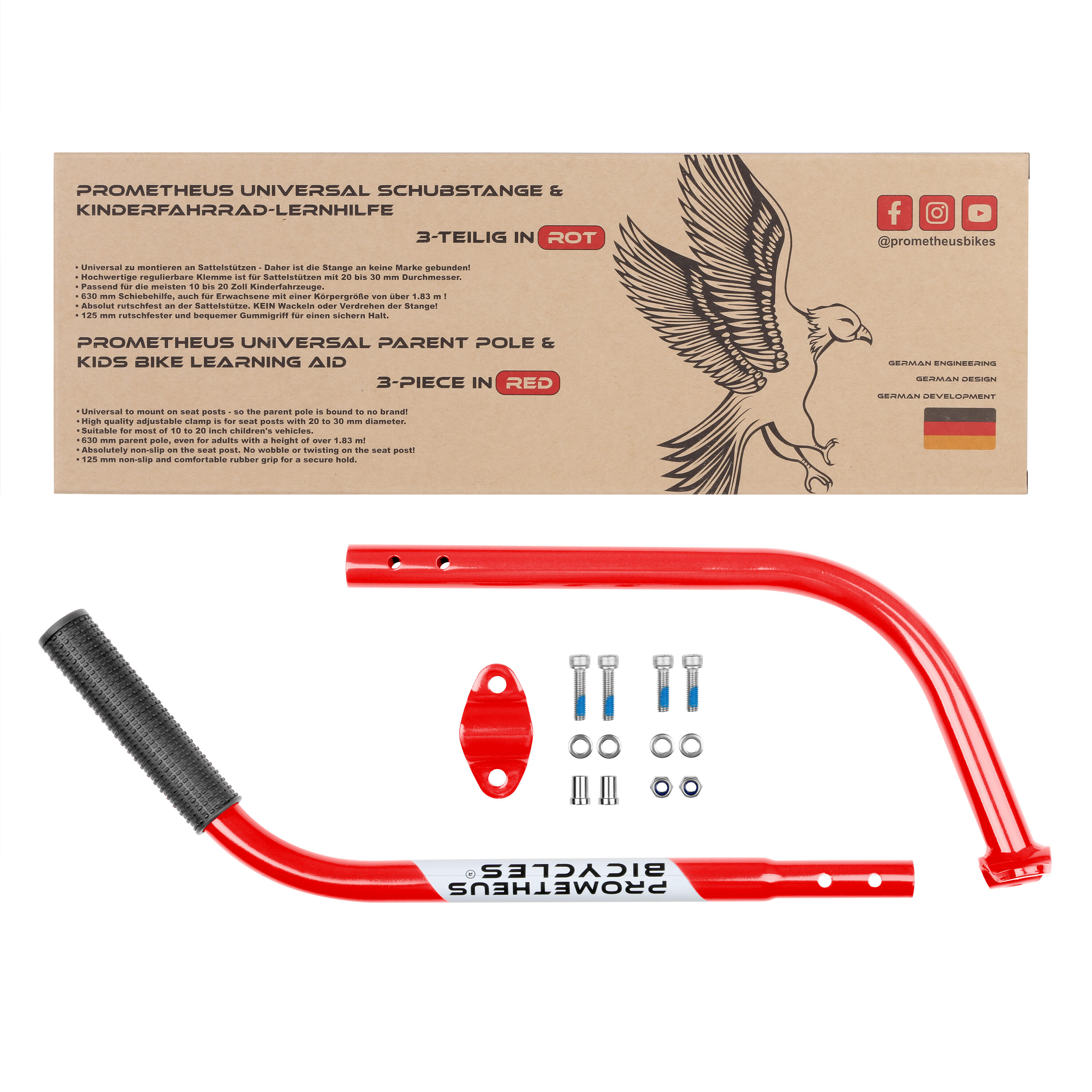 Schiebestange - Schubstange Haltestange für Kinderfahrrad - Fahrrad Lernhilfe 6/7