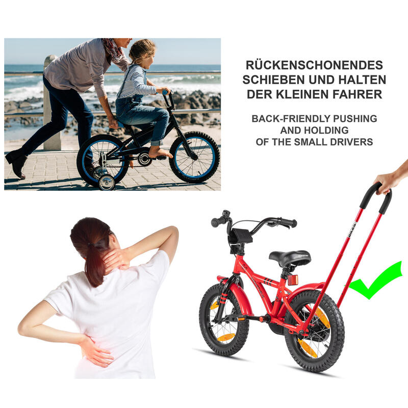 Schiebestange - Schubstange Haltestange für Kinderfahrrad - Fahrrad Lernhilfe