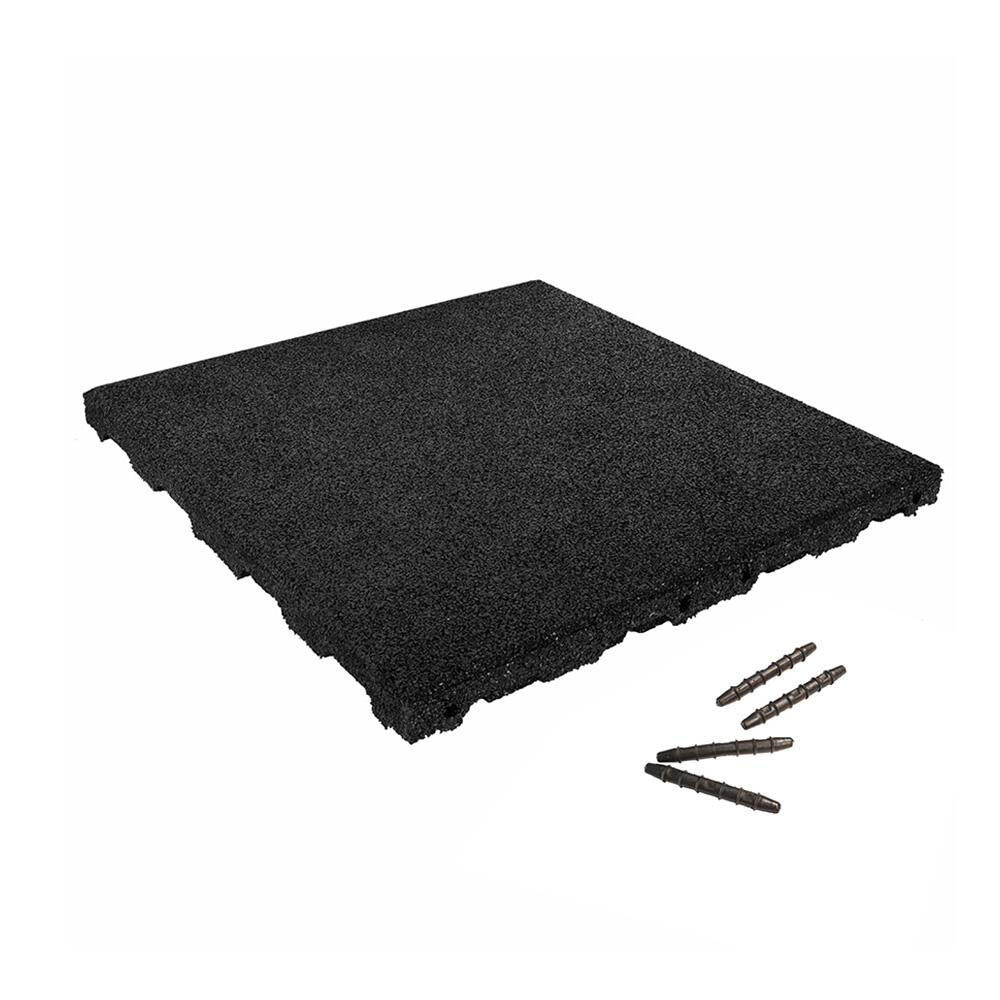 IVOL Protetor de chão borracha com junta de encaixe 50x50cm - 45mm Preto