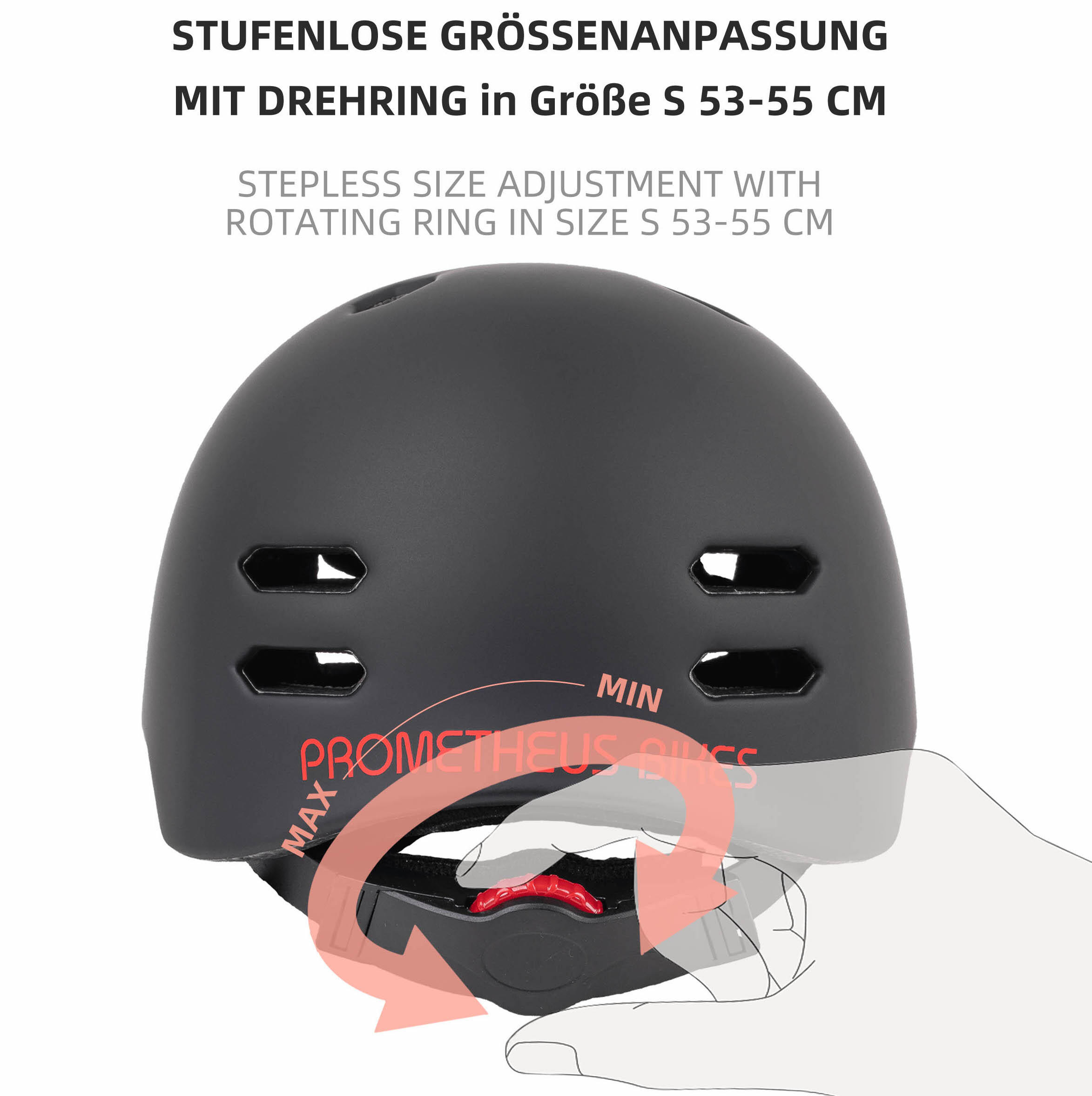 Fahrradhelm für Kinder ab 6 bis 10 Jahre Größe S 53-55 cm Helm mit Drehring 3/7