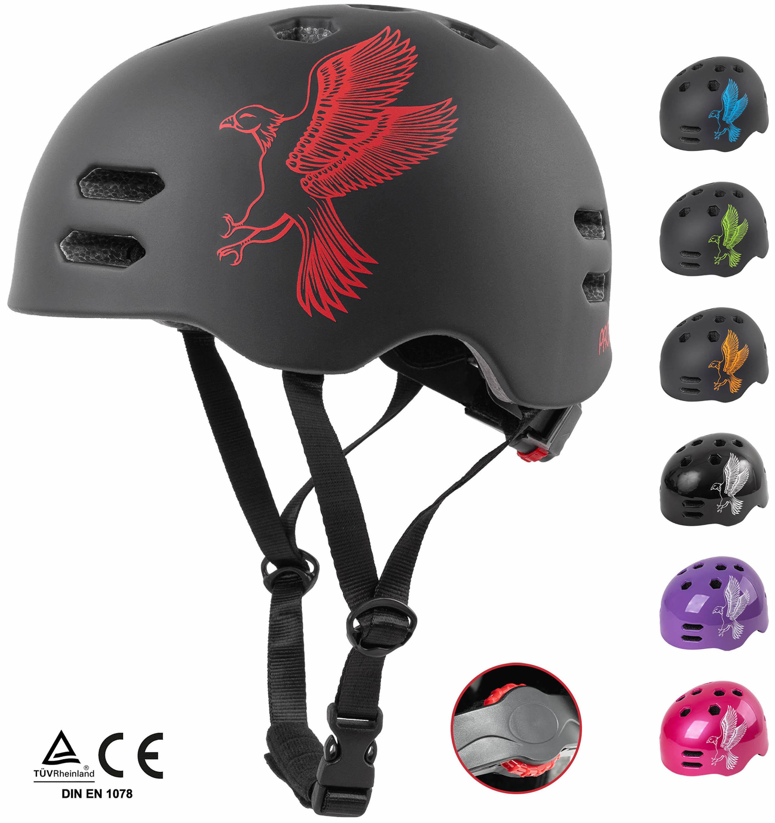 Fahrradhelm für Kinder ab 6 bis 10 Jahre Größe S 53-55 cm Helm mit Drehring 2/7