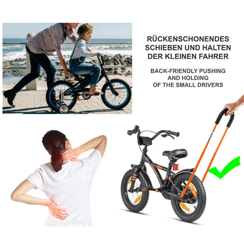 Schiebestange - Schubstange Haltestange für Kinderfahrrad - Fahrrad Lernhilfe