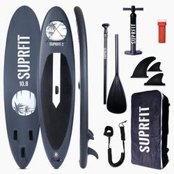 Ensemble de planche SUP gonflable - Touring Stand Up Paddle 10'8 Halia grise