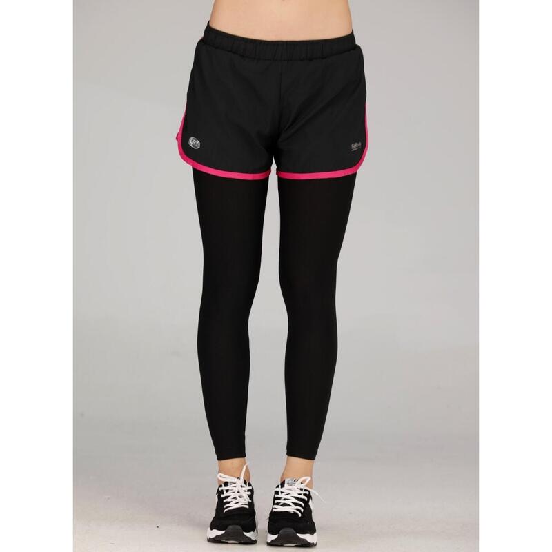 Women Quick Dry Running Shorts w/ Legging - Pink/Black