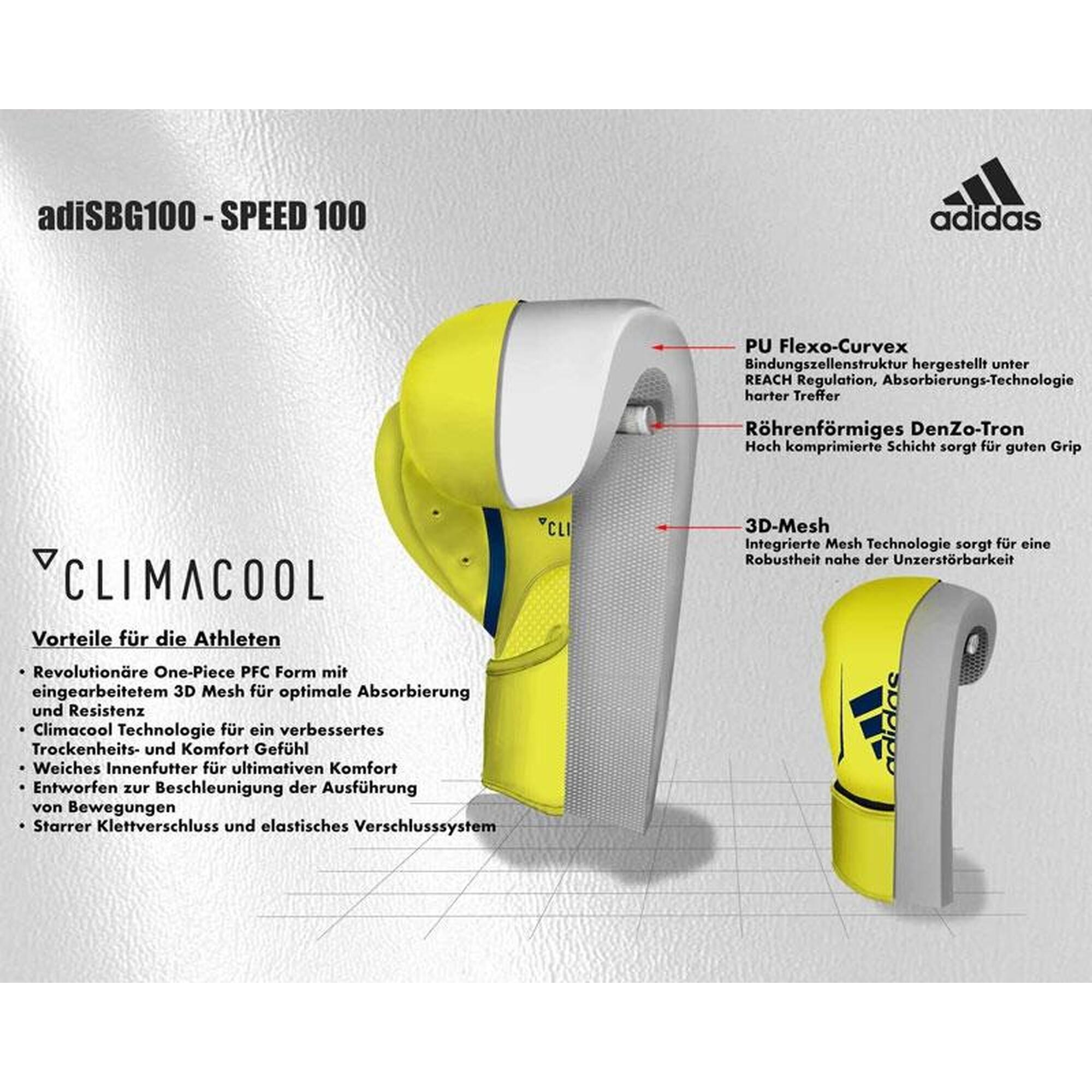 Adidas Gant de boxe « Speed 100 », 10 oz, Jaune-bleu