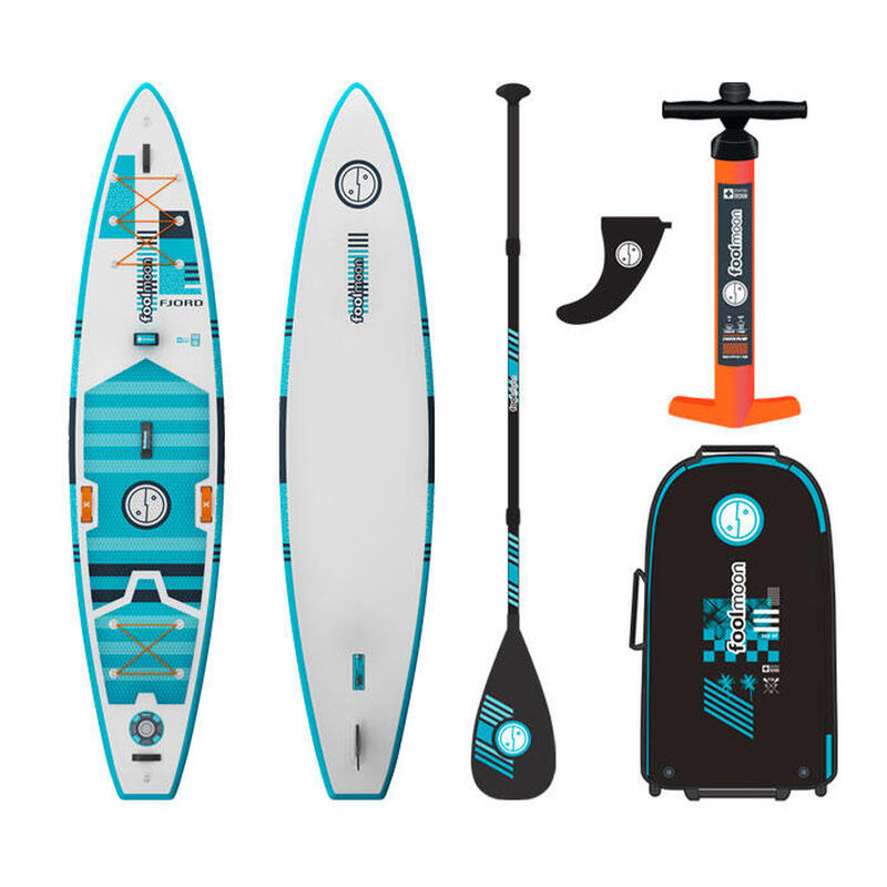 Stand Up Paddle gonflable - Fjord 12.6 - blanc/menthe - set complet