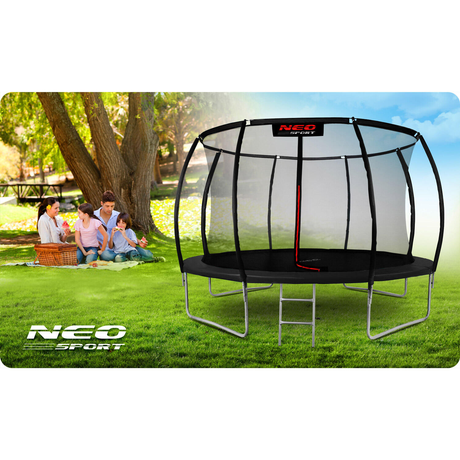 Trampolina ogrodowa Neo-Sport NS-12C231 Circle 374cm/12ft z siatką wewnętrzną 4/7