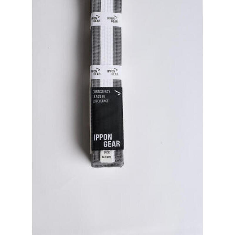 Centura BJJ Junior Ippon Gear Alb/Gri