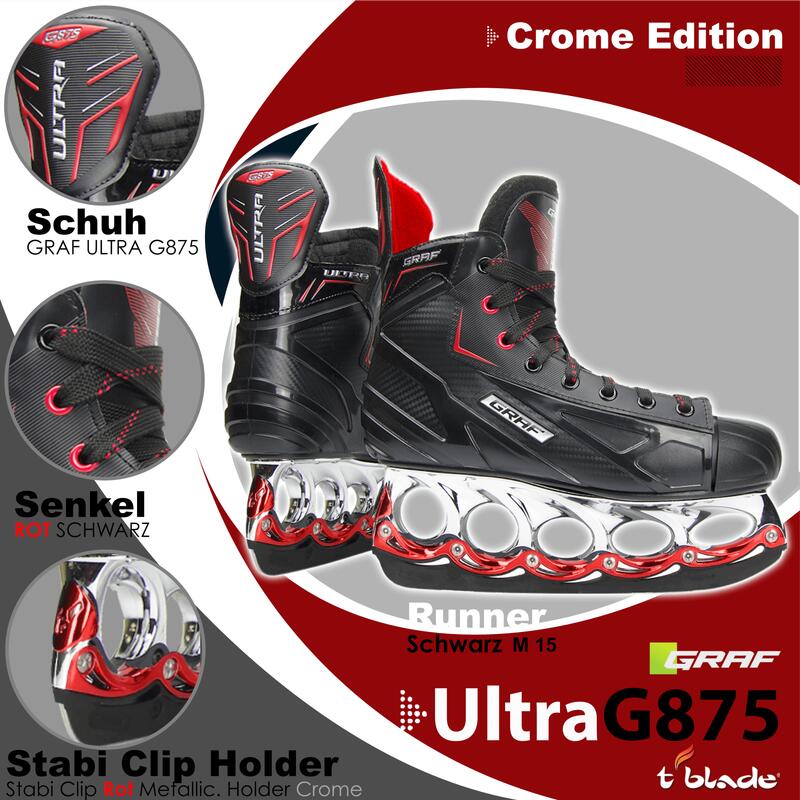 t blade Schlittschuhe Graf Ultra G875 Crome Edition Ultraleicht mit t-blade Kufe