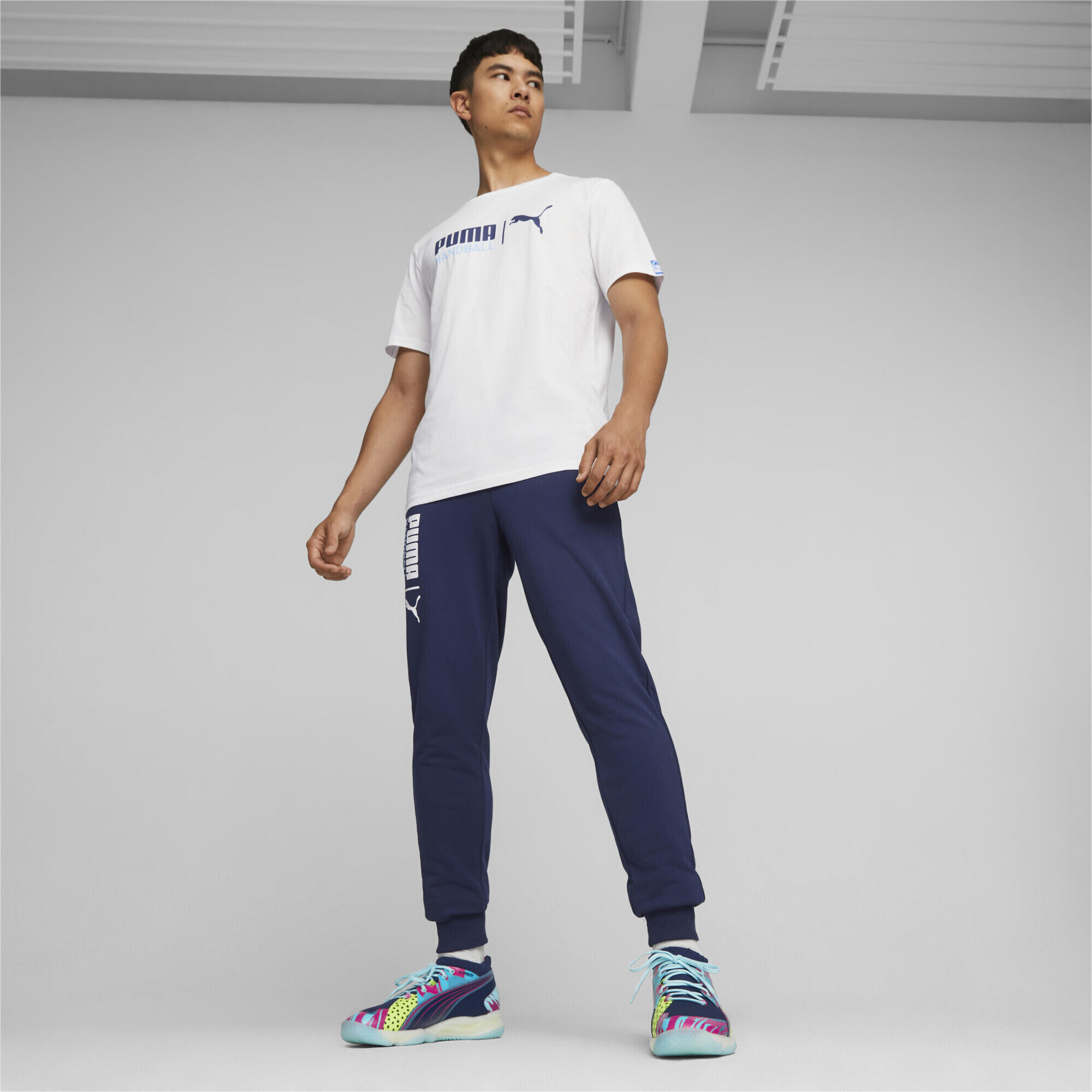 T-shirt de handball PUMA White Silver Sky Blue 4/5