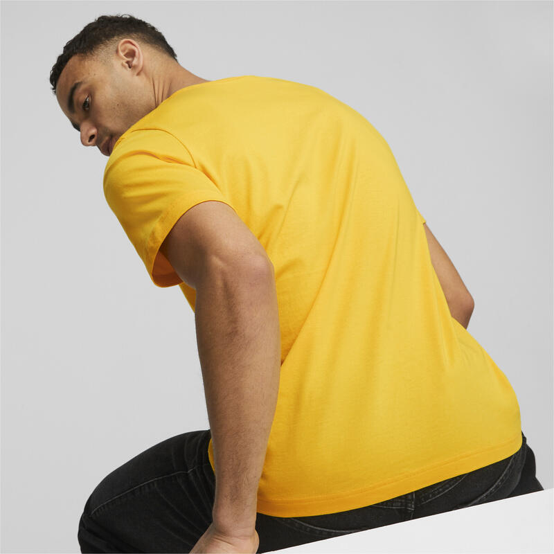 Essentials+ T-shirt met 2-kleuren-logo heren PUMA Yellow Sizzle
