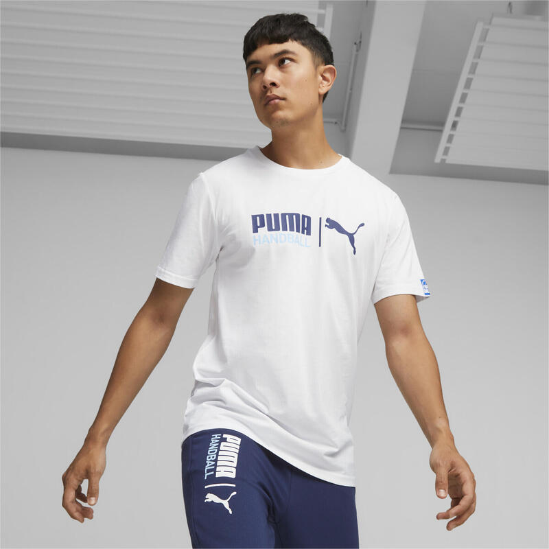 T-shirt de handball PUMA White Silver Sky Blue