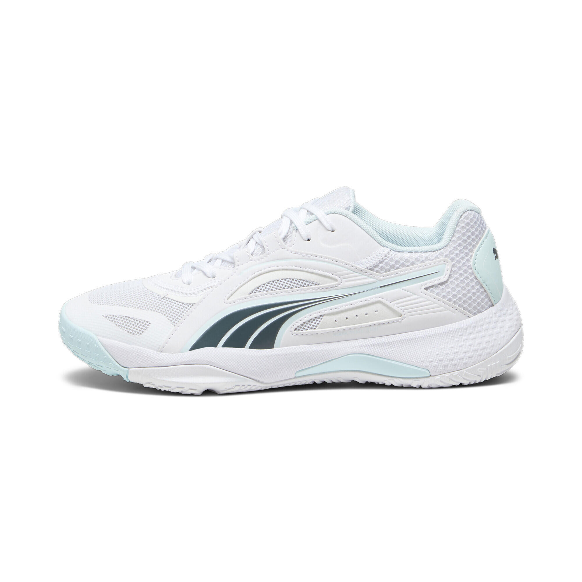 Chaussures de sport en salle Solarstrike II PUMA White Shadow Gray Nitro Blue 5/15