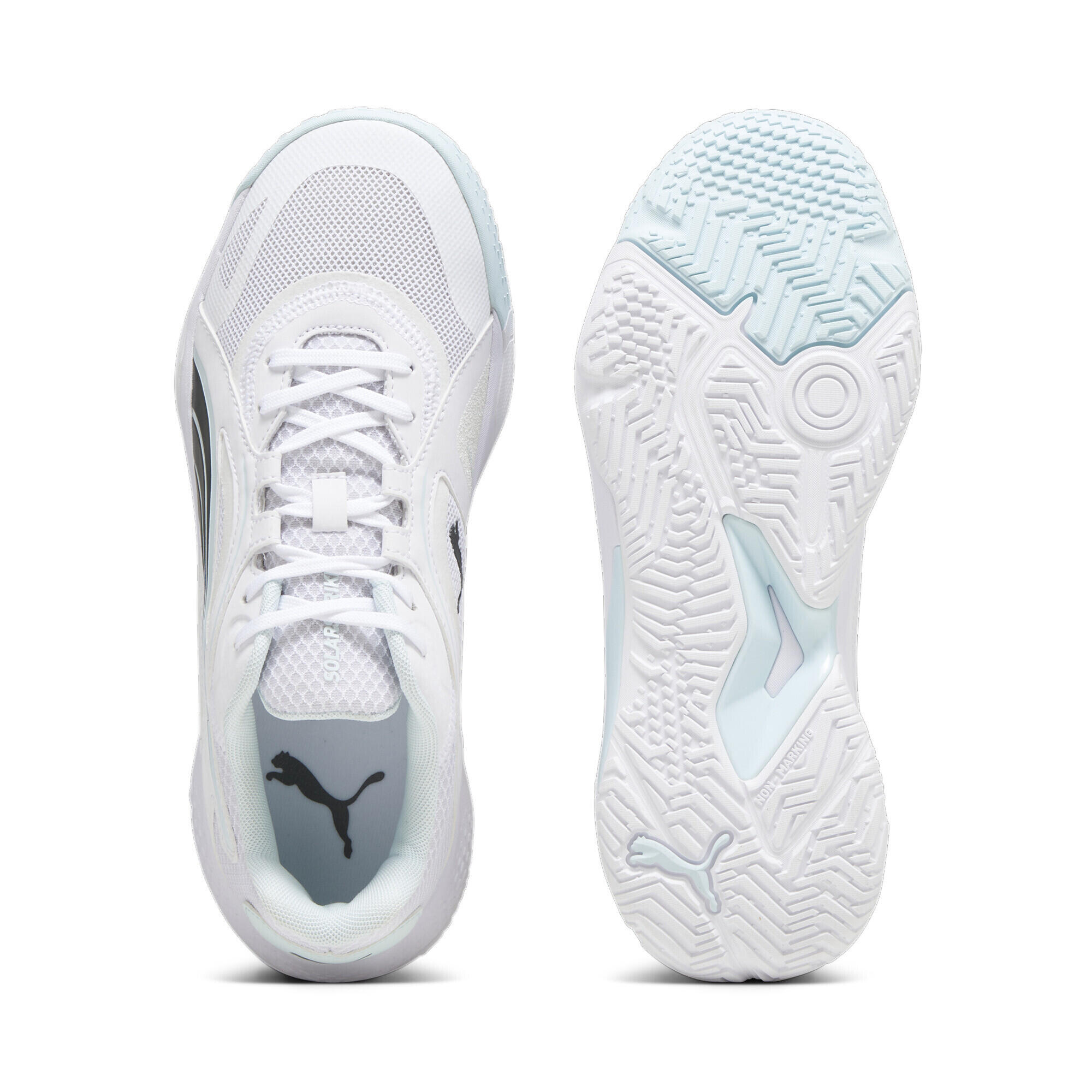 Chaussures de sport en salle Solarstrike II PUMA White Shadow Gray Nitro Blue 6/15