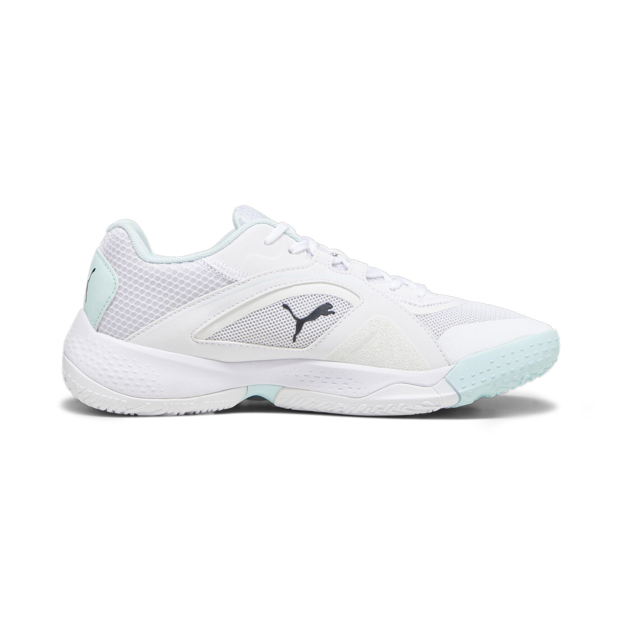 Chaussures de sport en salle Solarstrike II PUMA White Shadow Gray Nitro Blue 7/15