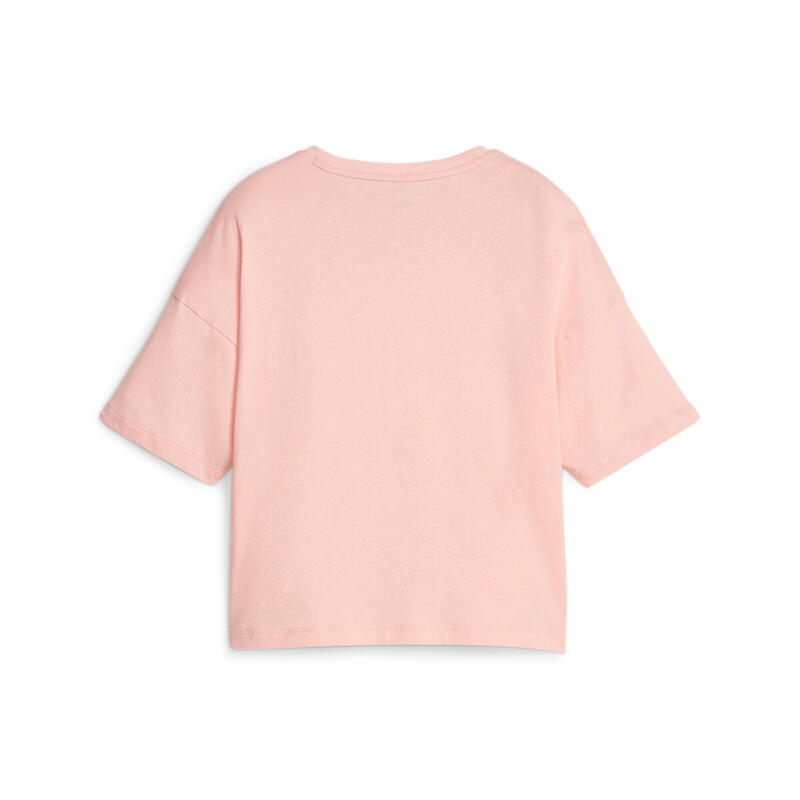 Essentials Logo cropped T-shirt dames PUMA Peach Smoothie Pink