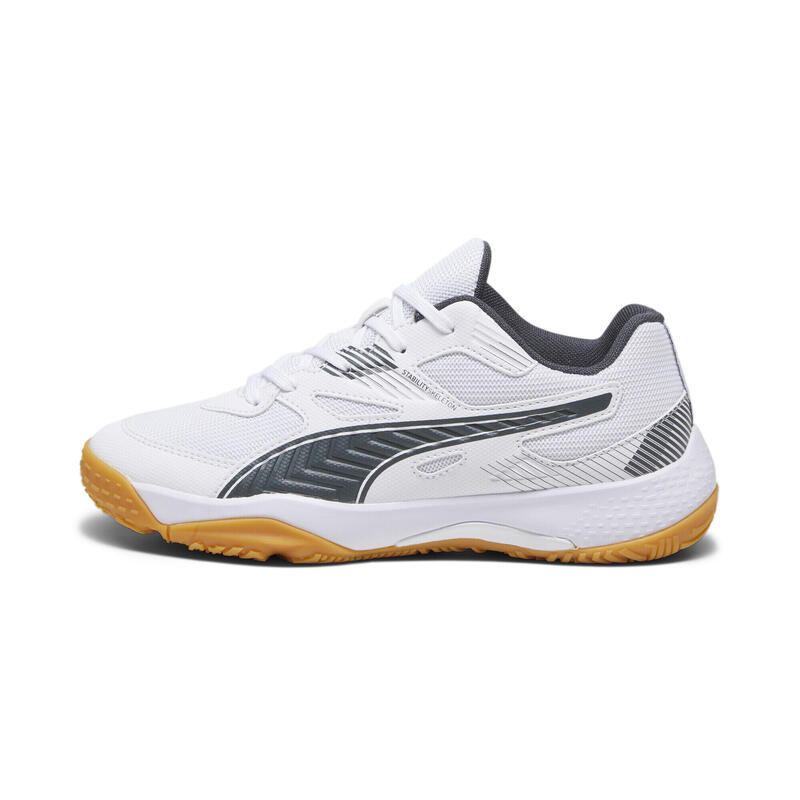 Solarflash II Hallen-Sportschuhe Jugendliche PUMA White Shadow Gray Gum Beige