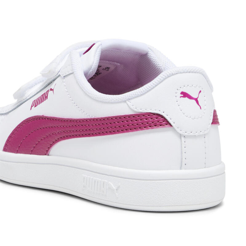 Baskets à fermeture facile en cuir Smash 3.0 Enfant PUMA White Pinktastic Pink