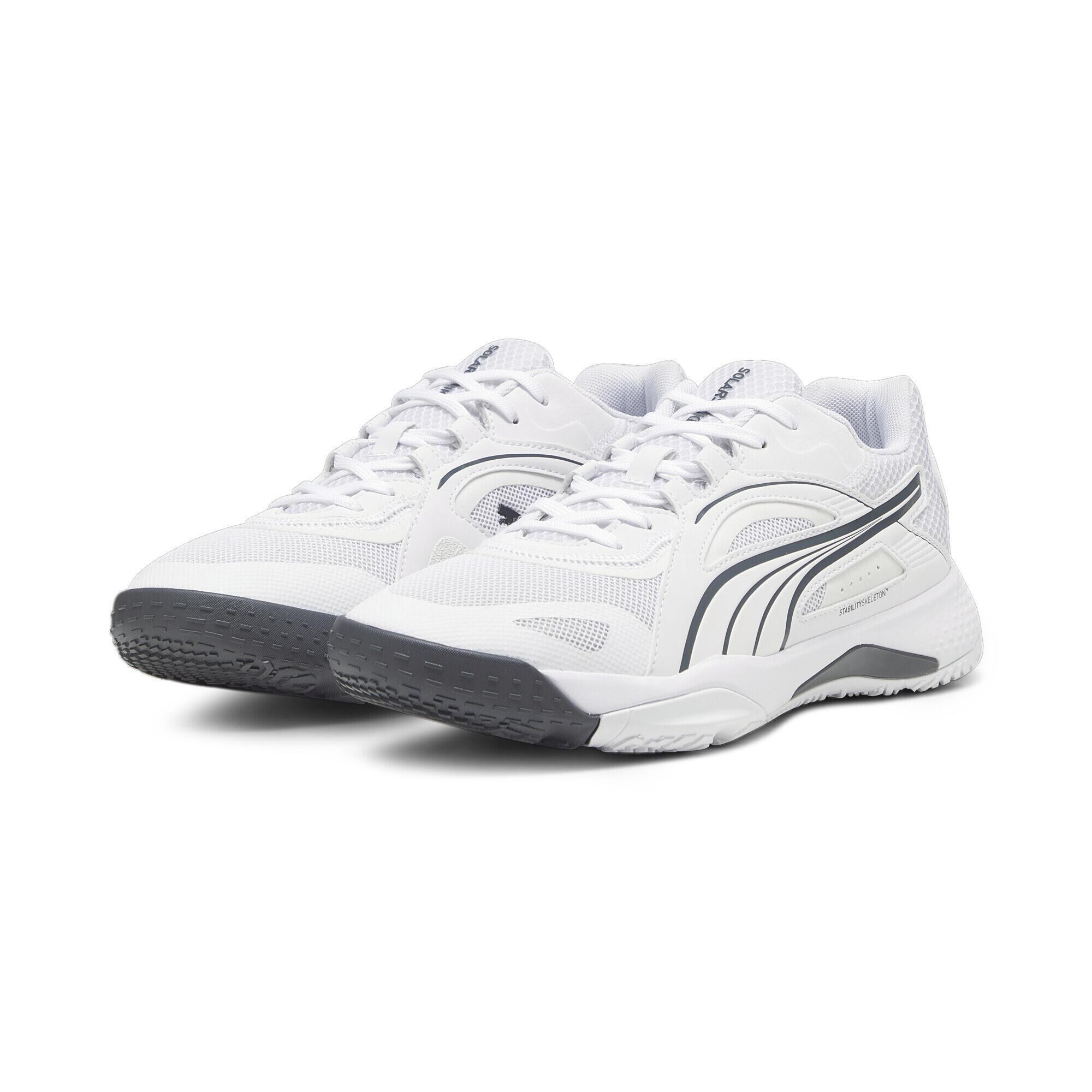 Puma - Chaussures De Sport En Salle Solarstrike Ii Puma White Shadow Gray - Chaussures De Sport - Blanc|gris - Decathlon