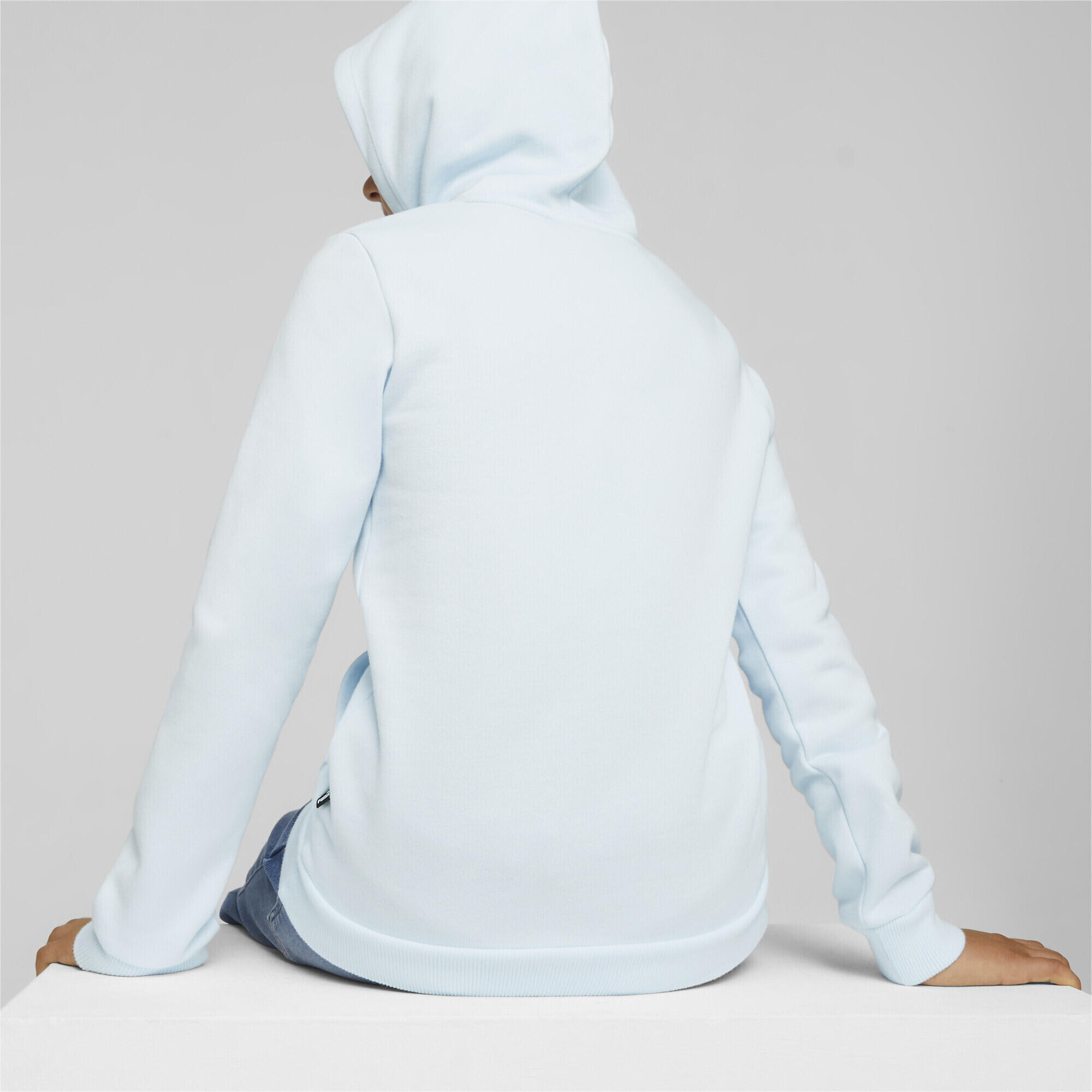 Essentials Logo Hoodie Mädchen PUMA Icy Blue 4/6