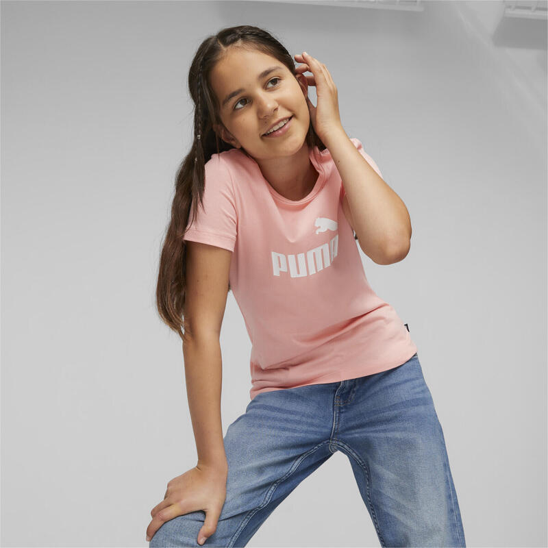 T-shirt con logo Essentials Youth PUMA Peach Smoothie Pink