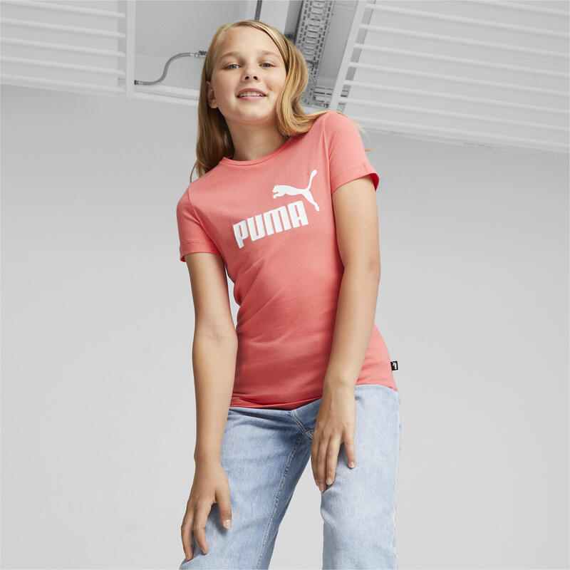 Essentials T-shirt met logo jongeren PUMA Electric Blush Pink