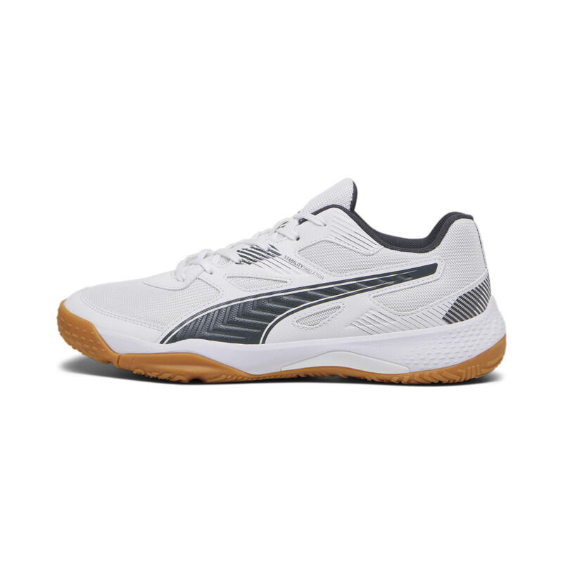 Chaussures de sport en salle Solarflash II PUMA White Shadow Gray Gum Beige