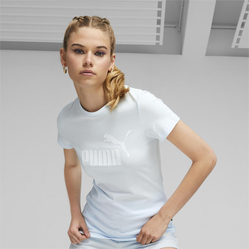 Essentials Logo T-Shirt Damen PUMA Icy Blue