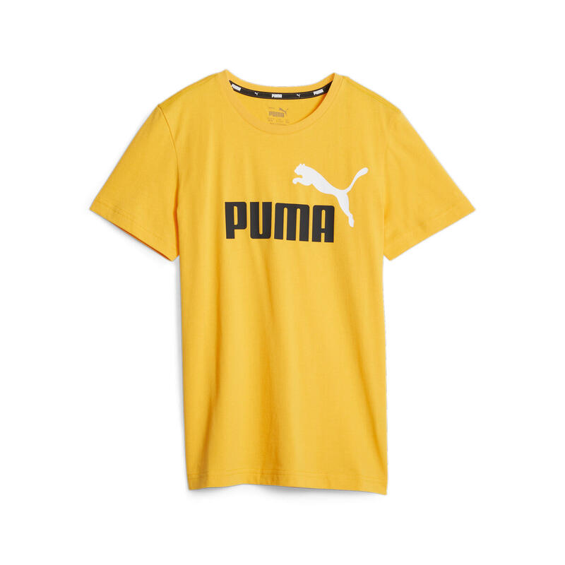 Essentials+ T-shirt met tweekleurig logo voor jongeren PUMA Yellow Sizzle