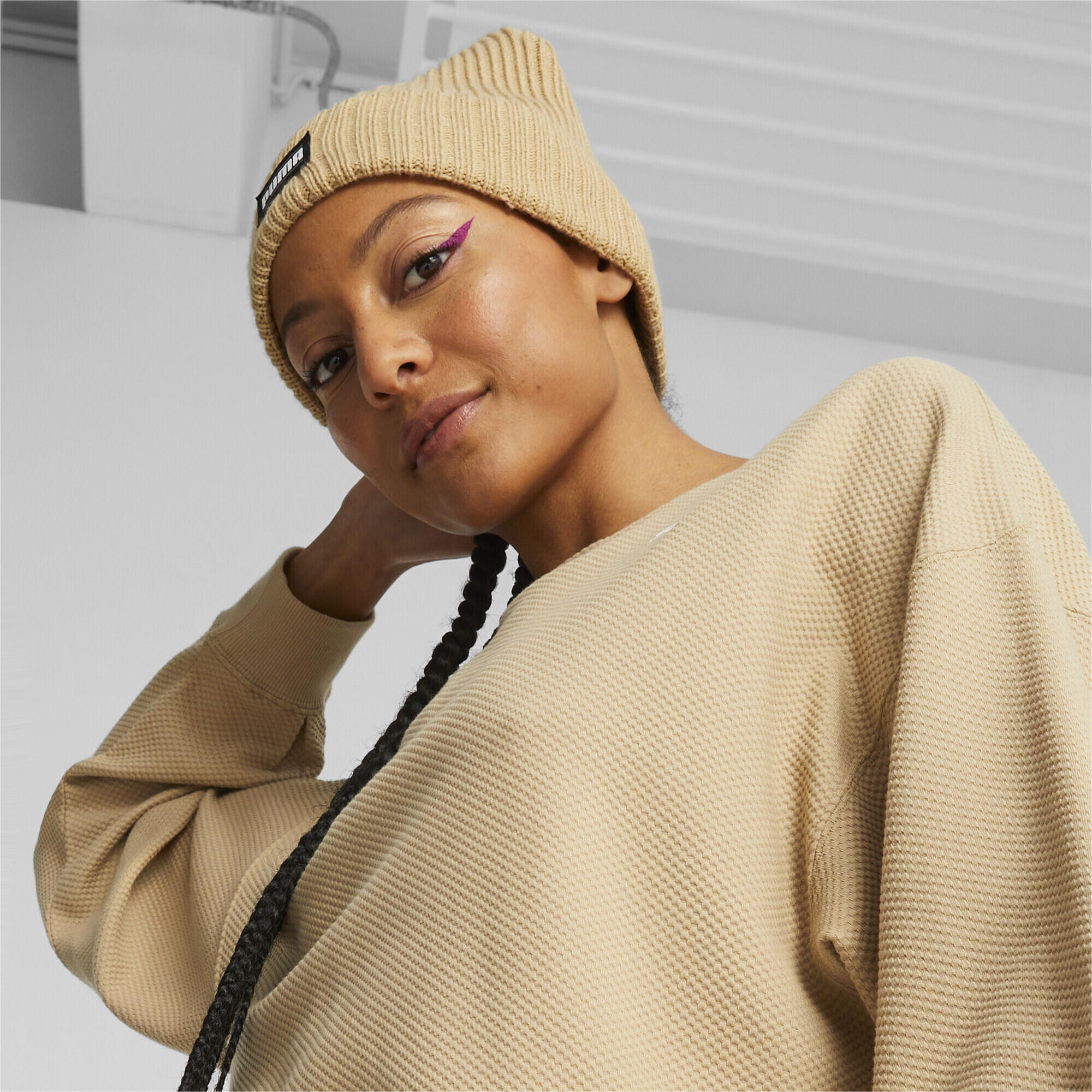 Bonnet côtelé Classic Cuff PUMA Sand Dune Beige 2/4