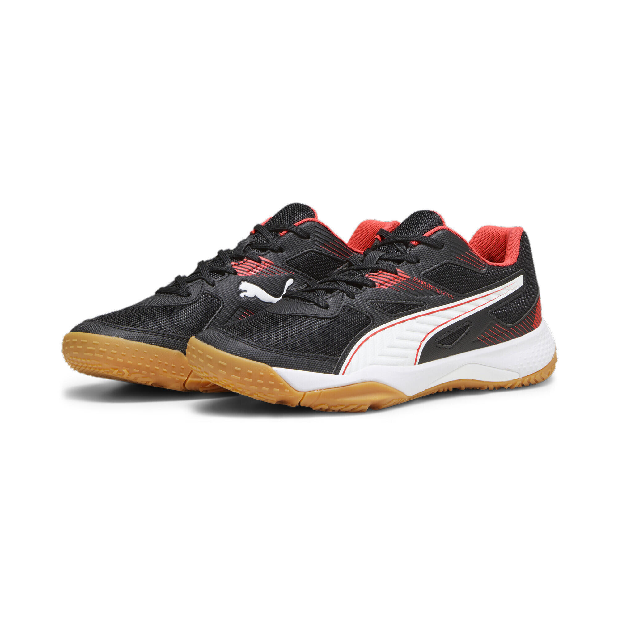 Puma - Chaussures De Sport En Salle Solarflash Ii Puma Black Fire Orchid White Gum Red - Baskets - Noir|rouge - Decathlon