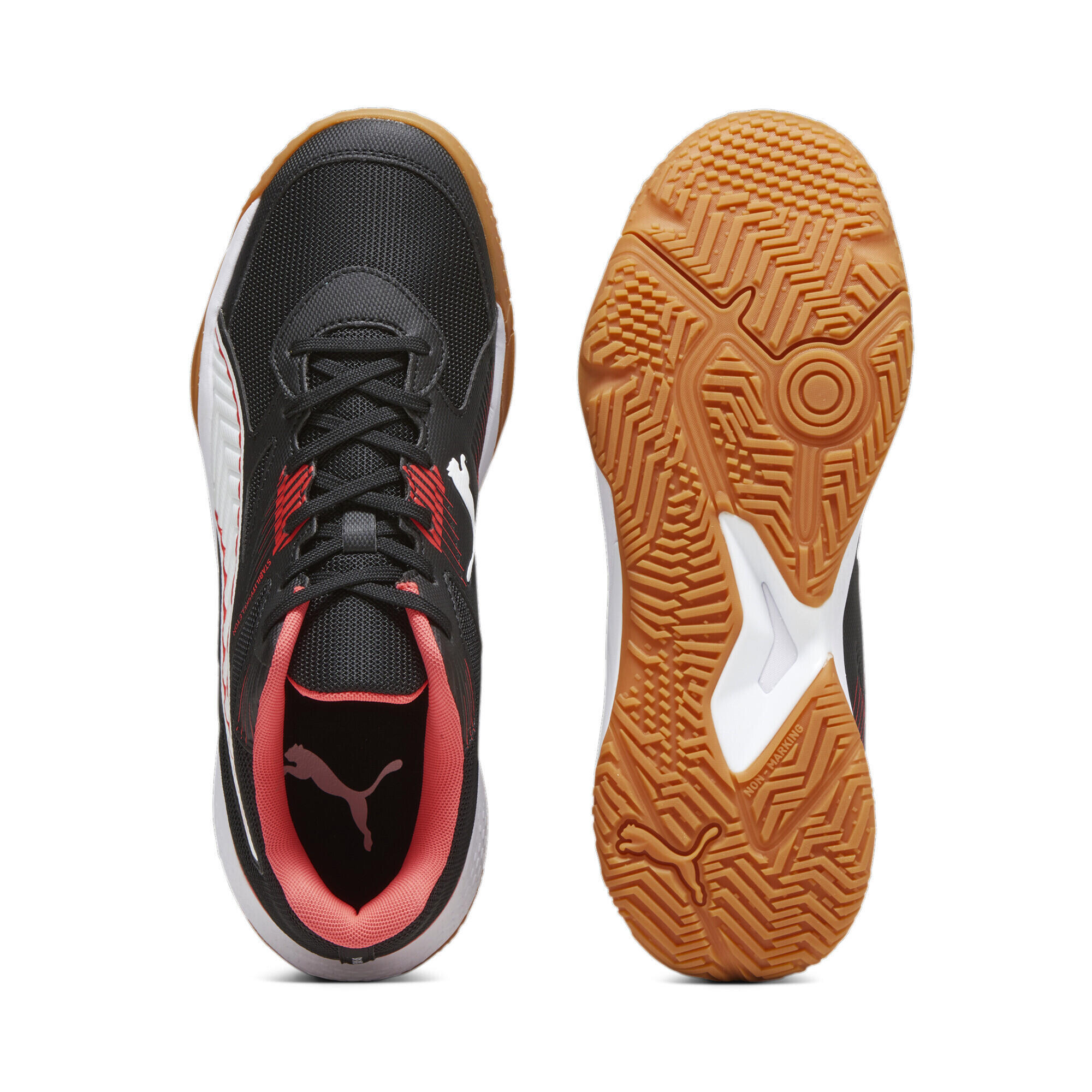 Solarflash II Hallen-Sportschuhe Herren PUMA Black Fire Orchid White Gum Red 6/7