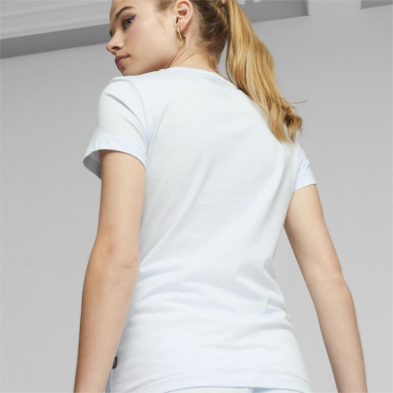 Essentials Logo T-Shirt Damen PUMA Icy Blue