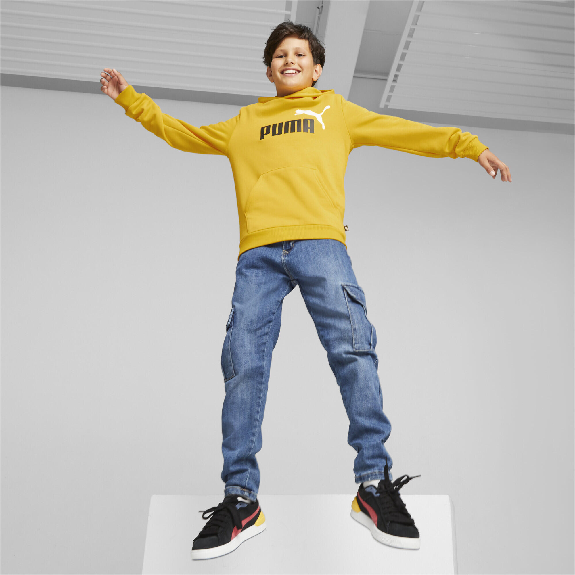 Felpa con cappuccio Essentials+ Two-Tone Big Logo bicolore da ragazzo PUMA 3/5