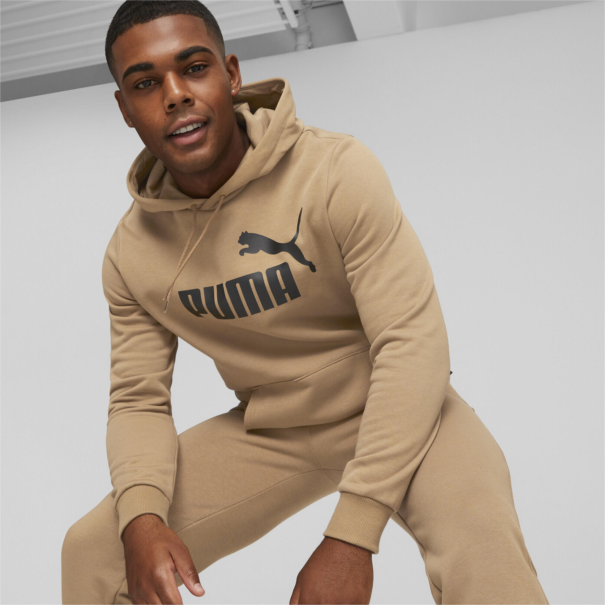 Sweat à capuche Essentiels Big Logo homme PUMA Toasted Beige 2/6