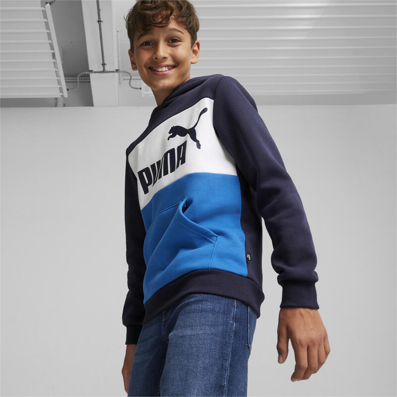 Felpa con cappuccio Essentials+ a blocchi di colore da ragazzo PUMA Racing Blue