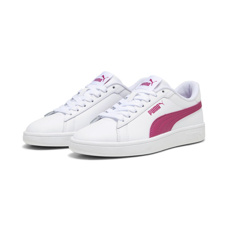 Sneakers Smash 3.0 Leather da ragazzi PUMA White Pinktastic Pink