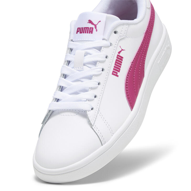 Baskets en cuir Smash 3.0 Enfant et Adolescent PUMA White Pinktastic Pink