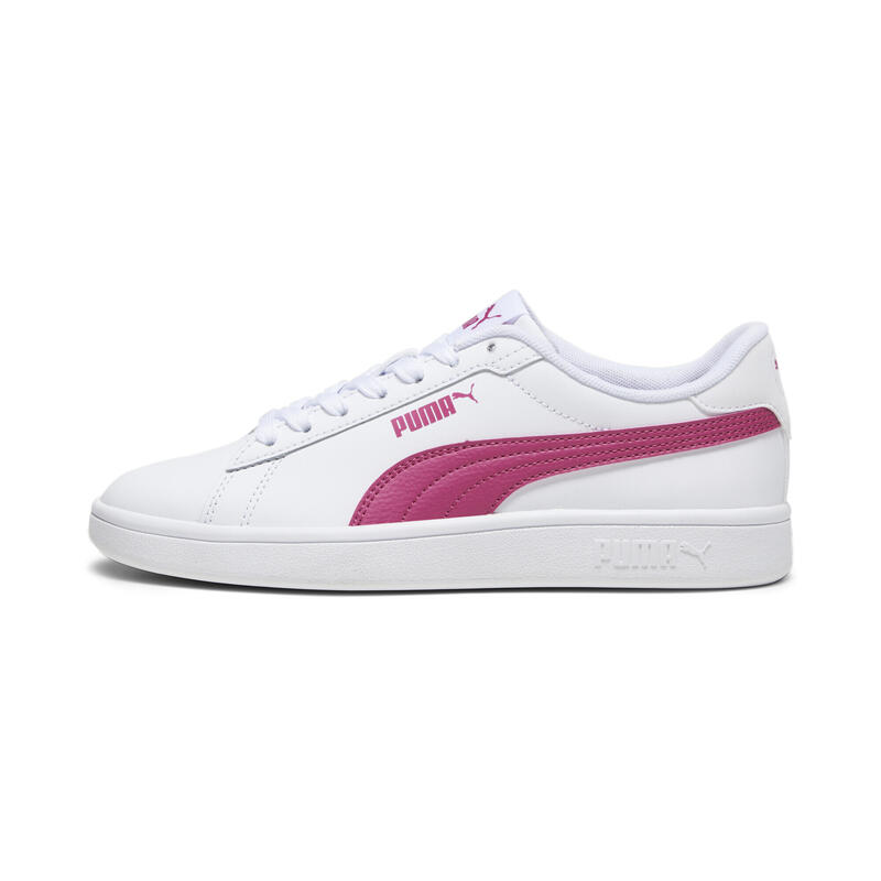 Baskets en cuir Smash 3.0 Enfant et Adolescent PUMA White Pinktastic Pink